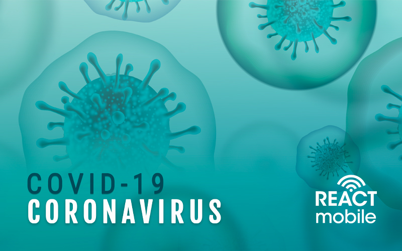 react mobile press release covid-19 coronavirus announcement banner